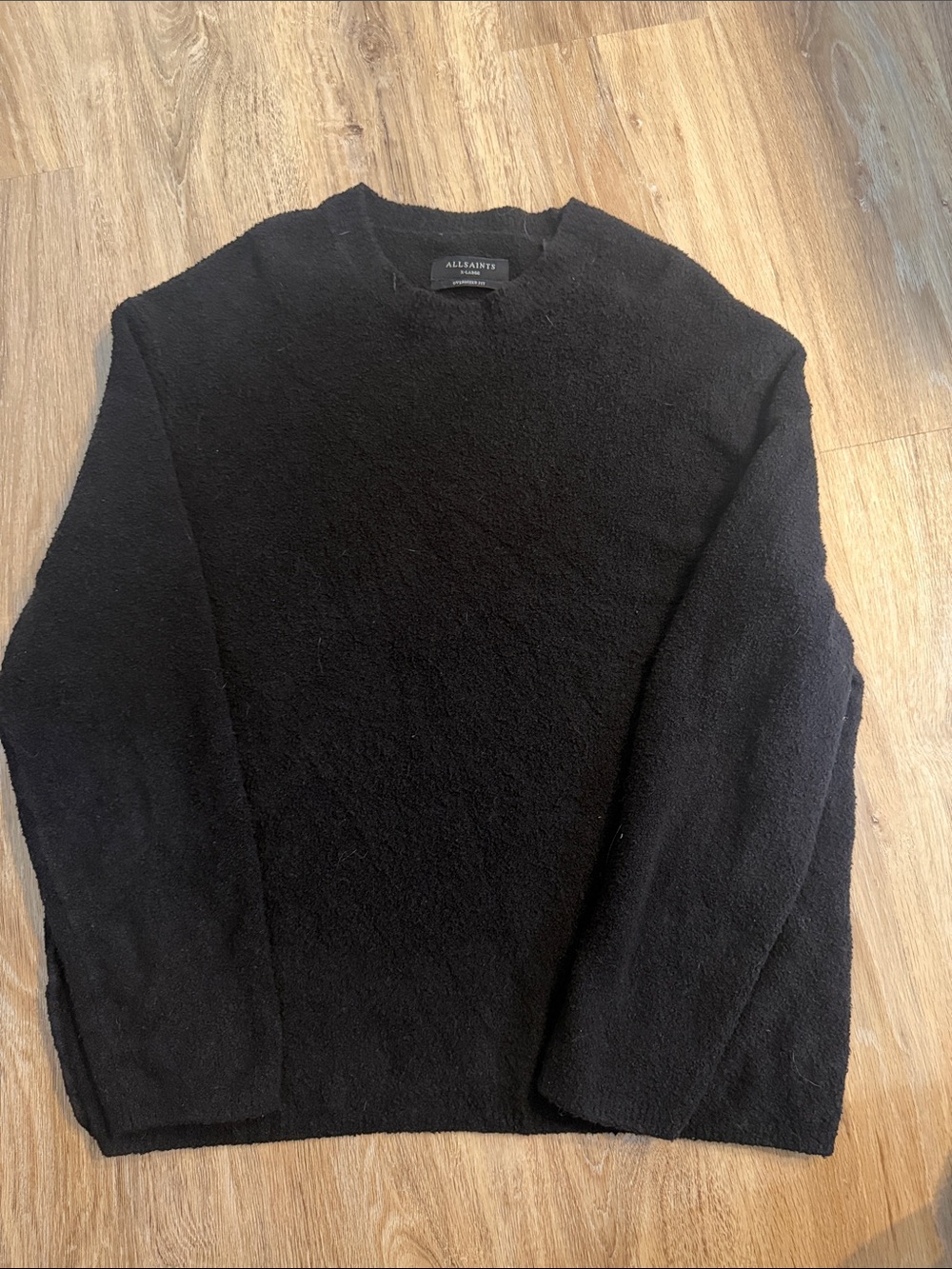 All Saints Men's Black Eamont Crew oversized black